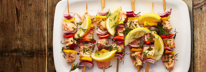Salmon Lemon Skewers With Dill in Mint Hill NC
